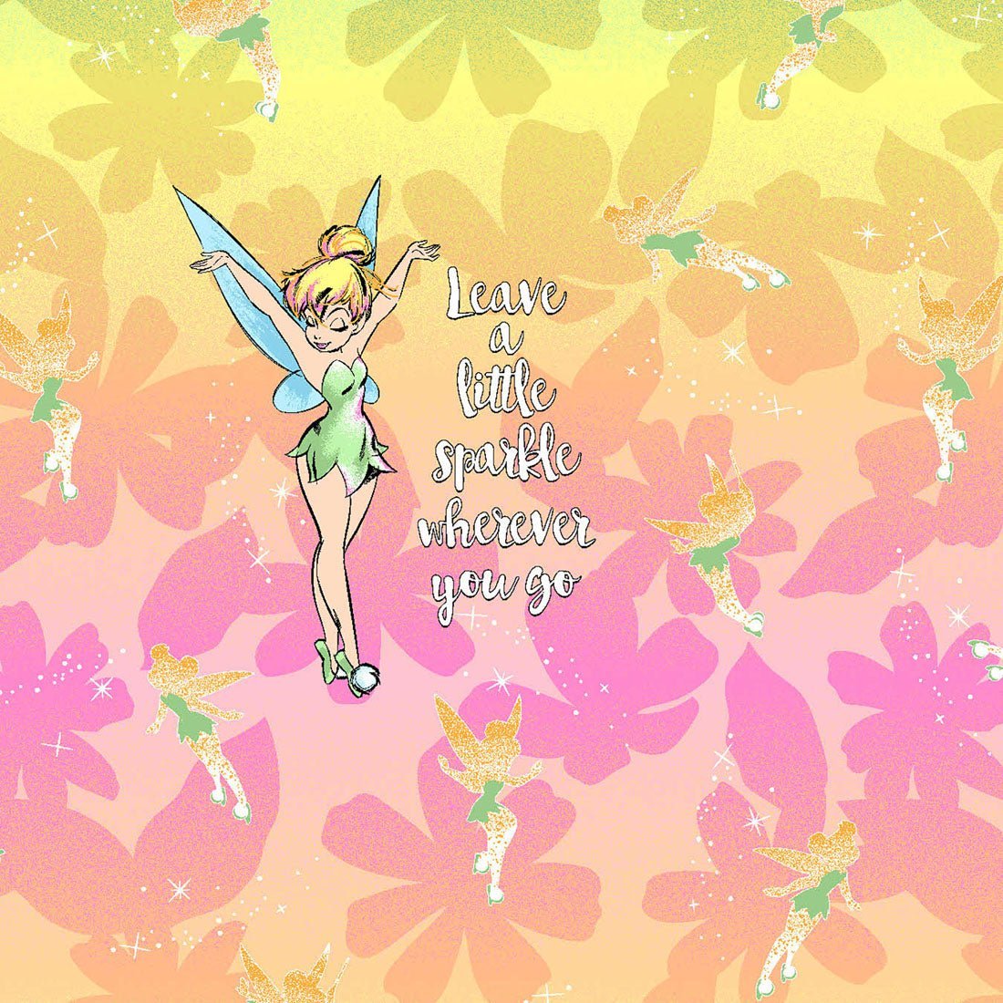 Tinker Bell HeartSoul Print Disney V Neck Scrub Top HS692 TBAL - Scrubs Select