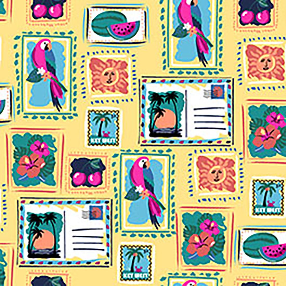 Vacation Post Card Med Couture Print V Neck Scrub Top MC632 VCPC - Scrubs Select