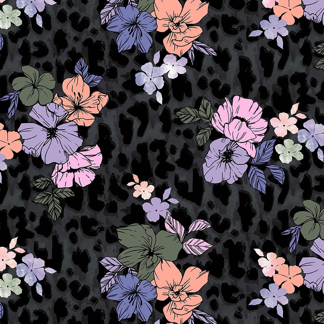 Wild Topics Dickies Dynamix Floral Print V Neck Scrub Top DK731 WDTP - Scrubs Select