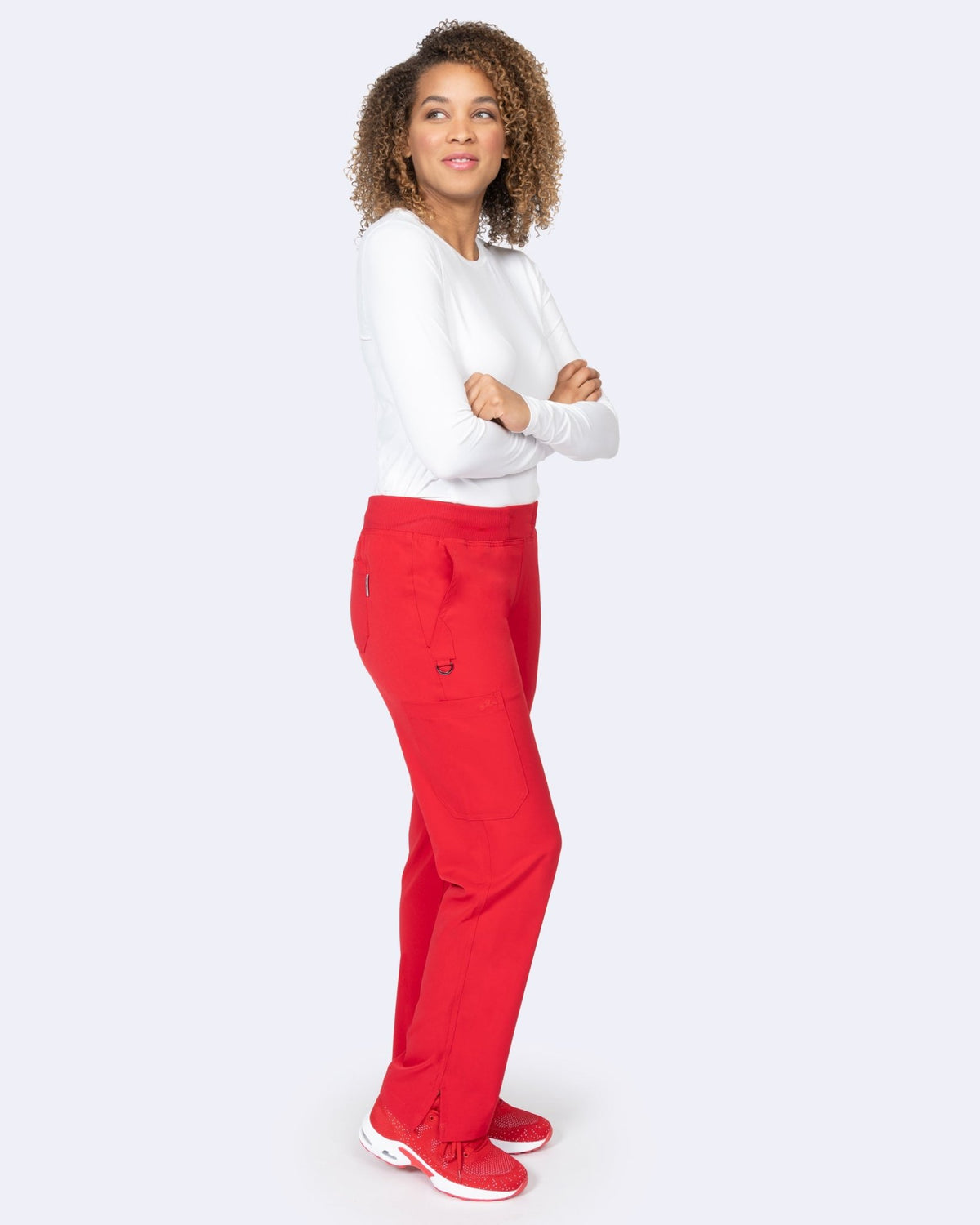 Zavate Ava Yoga Scrub Pant 3018 in Red - Scrubs Select