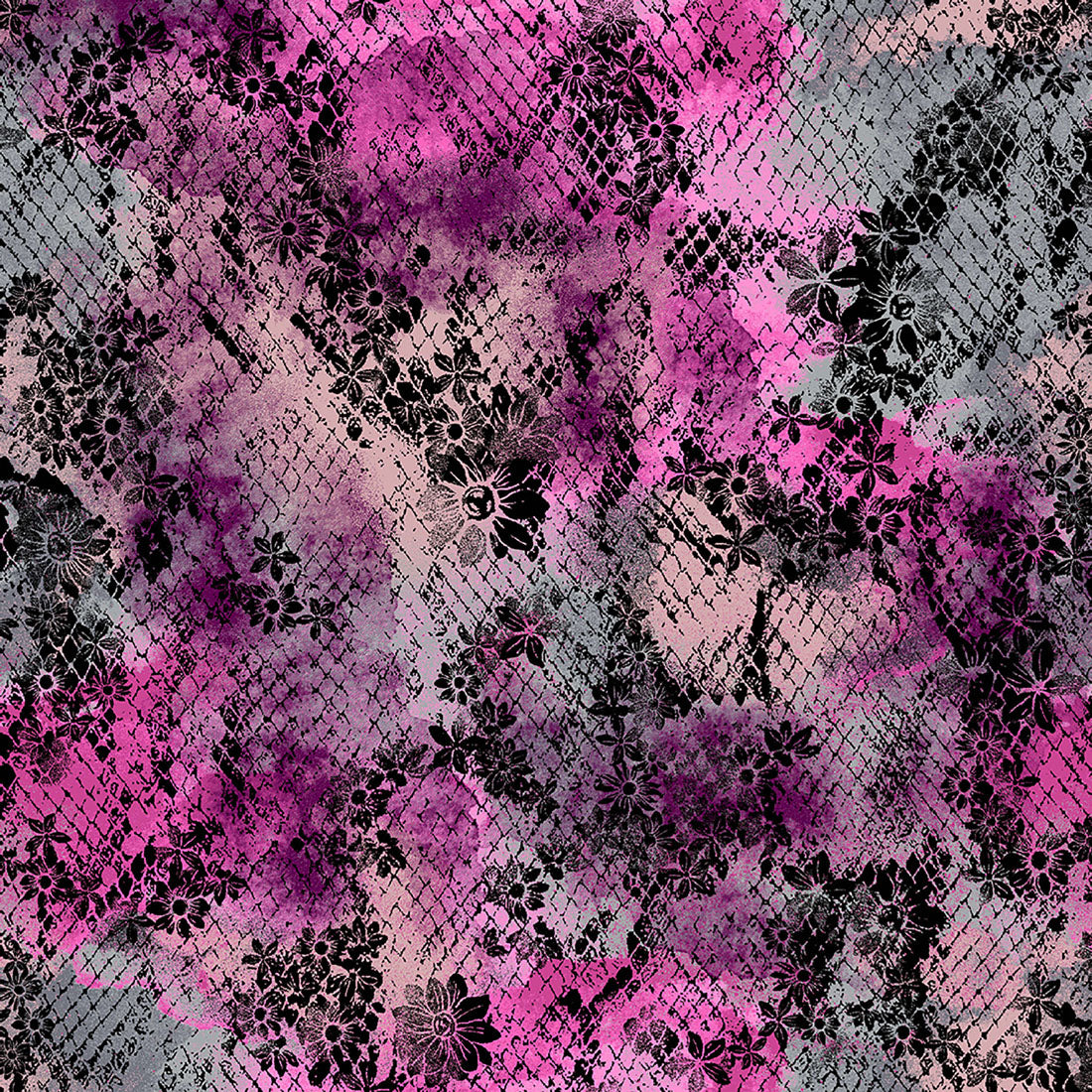 Floral Cherokee Infinity Print Round Neck Scrub Top CK880 HIMI