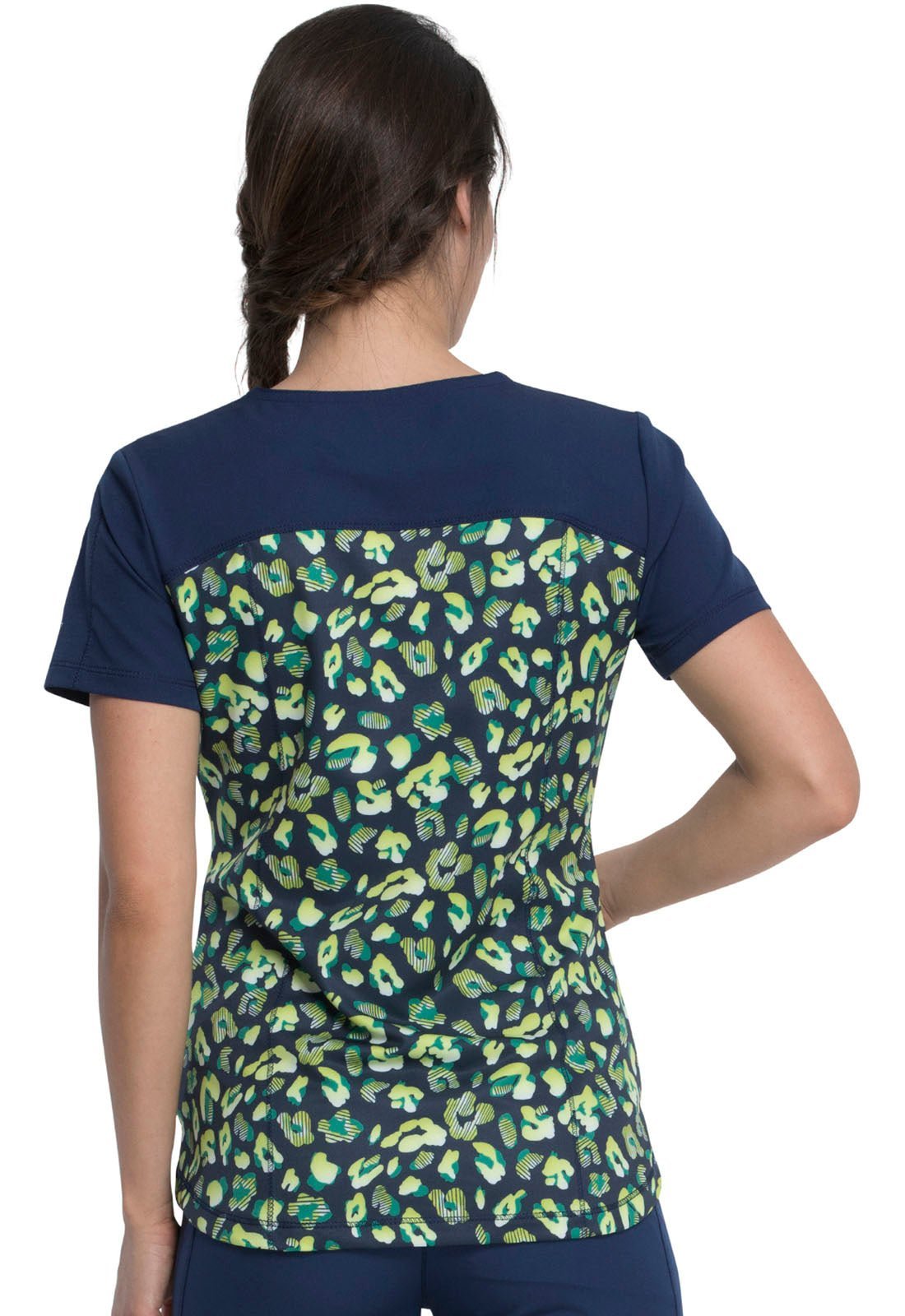 Abstract Dickies Dynamix Print V Neck Scrub Top DK732 ELLD - Scrubs Select