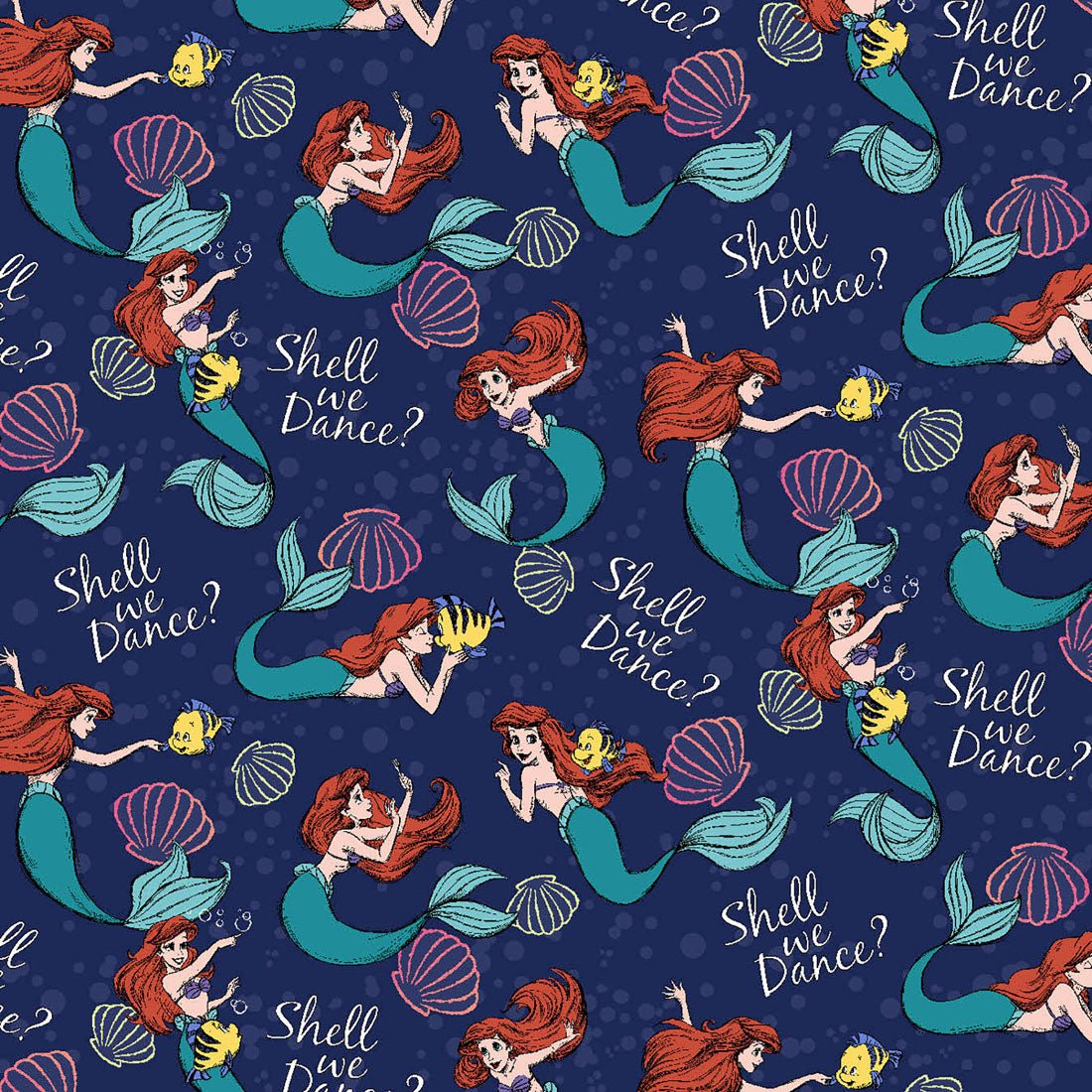 Ariel Tooniforms Licensed Disney Little Mermaid V Neck Scrub Top TF737 LMSH - Scrubs Select