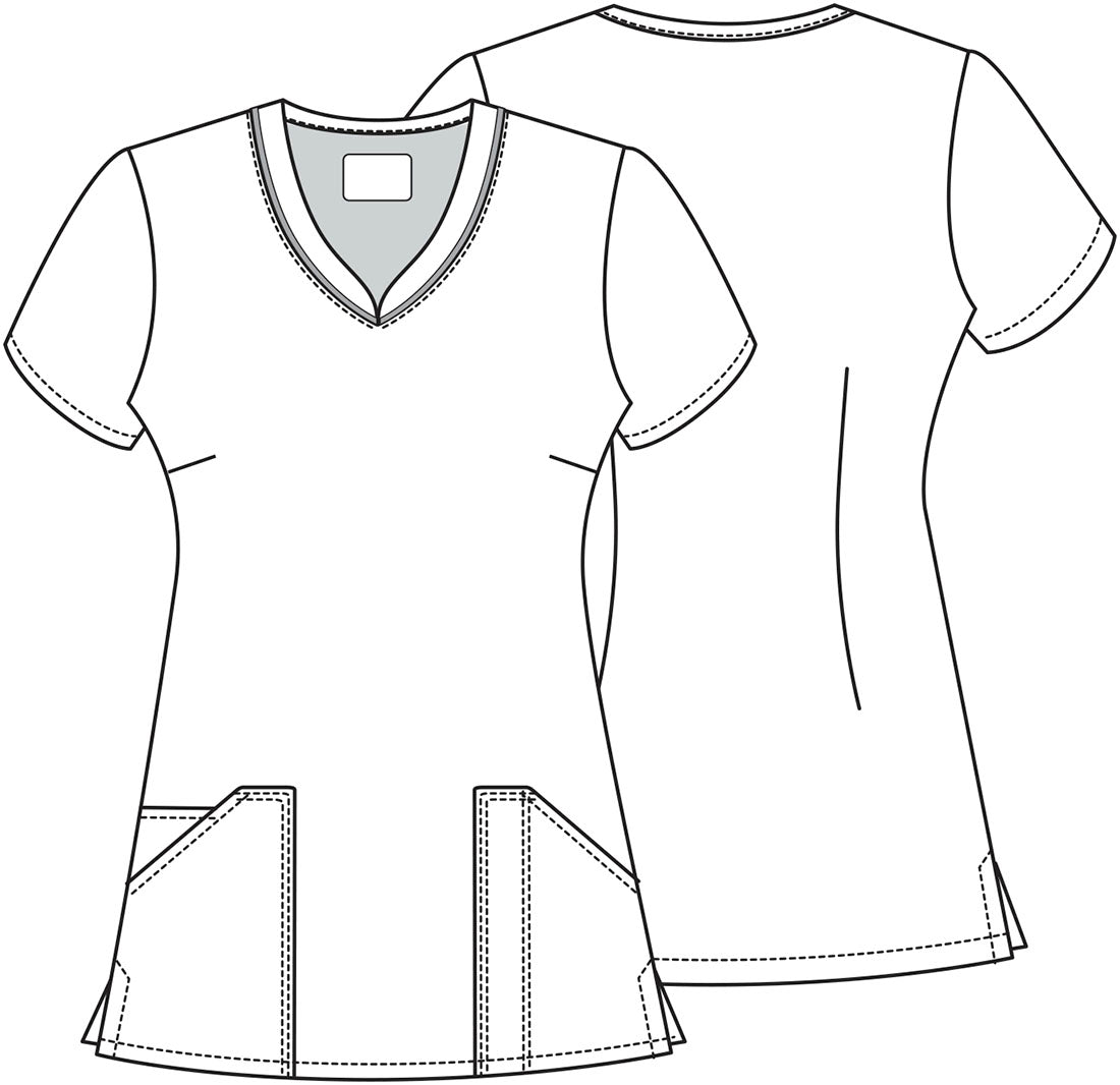 Artful Blooms Cherokee Floral Print V Neck Scrub Top CK678 ARBM - Scrubs Select