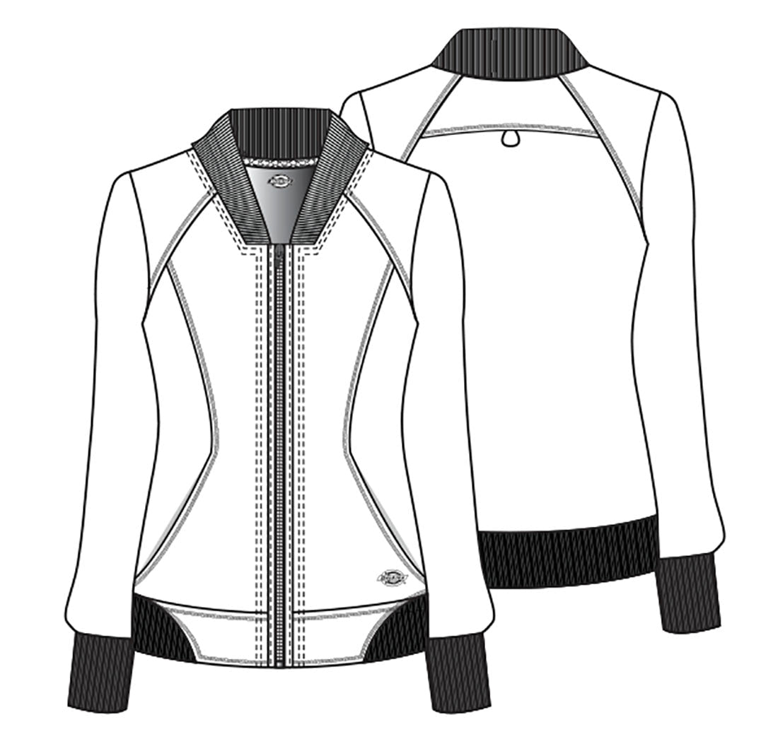 Black Dickes Dynamix Zip Front Scrub Jacket DK330 BLK - Scrubs Select