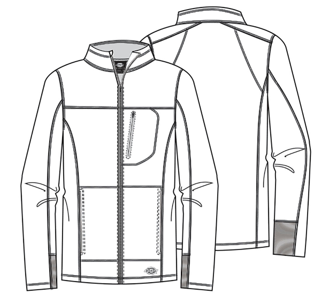 Black Dickies Men's Zip Front Scrub Jacket DK310 BLK - Scrubs Select