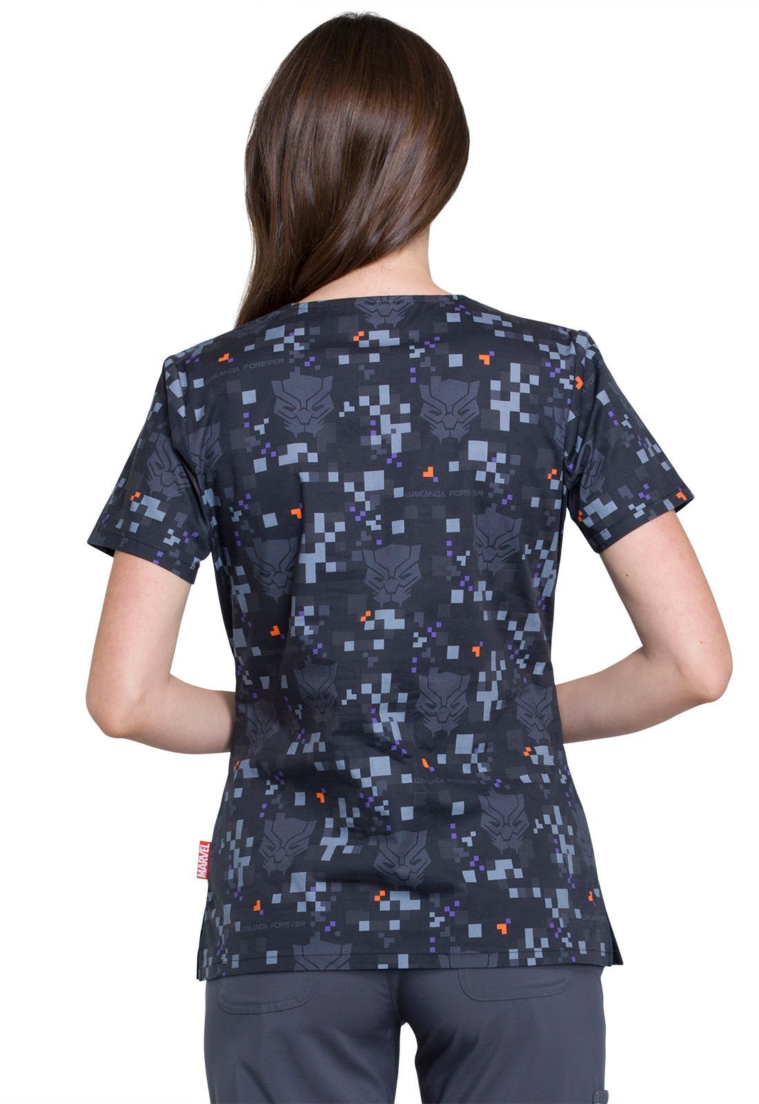 Black Panther Tooniforms Marvel V Neck Scrub Top TF614 MAWF - Scrubs Select