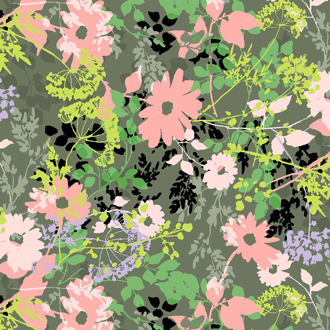 Botanics In Bloom Cherokee Floral Print Mock Wrap Scrub Top CK688 BOTB - Scrubs Select