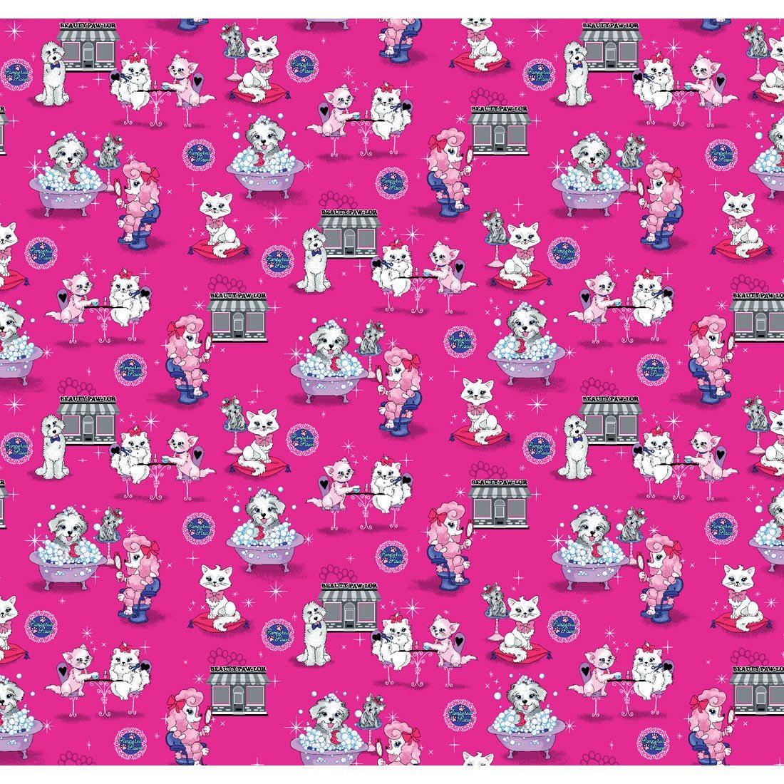 Cat Print Cherokee Mock Wrap Scrub Top CK614 BTPL - Scrubs Select