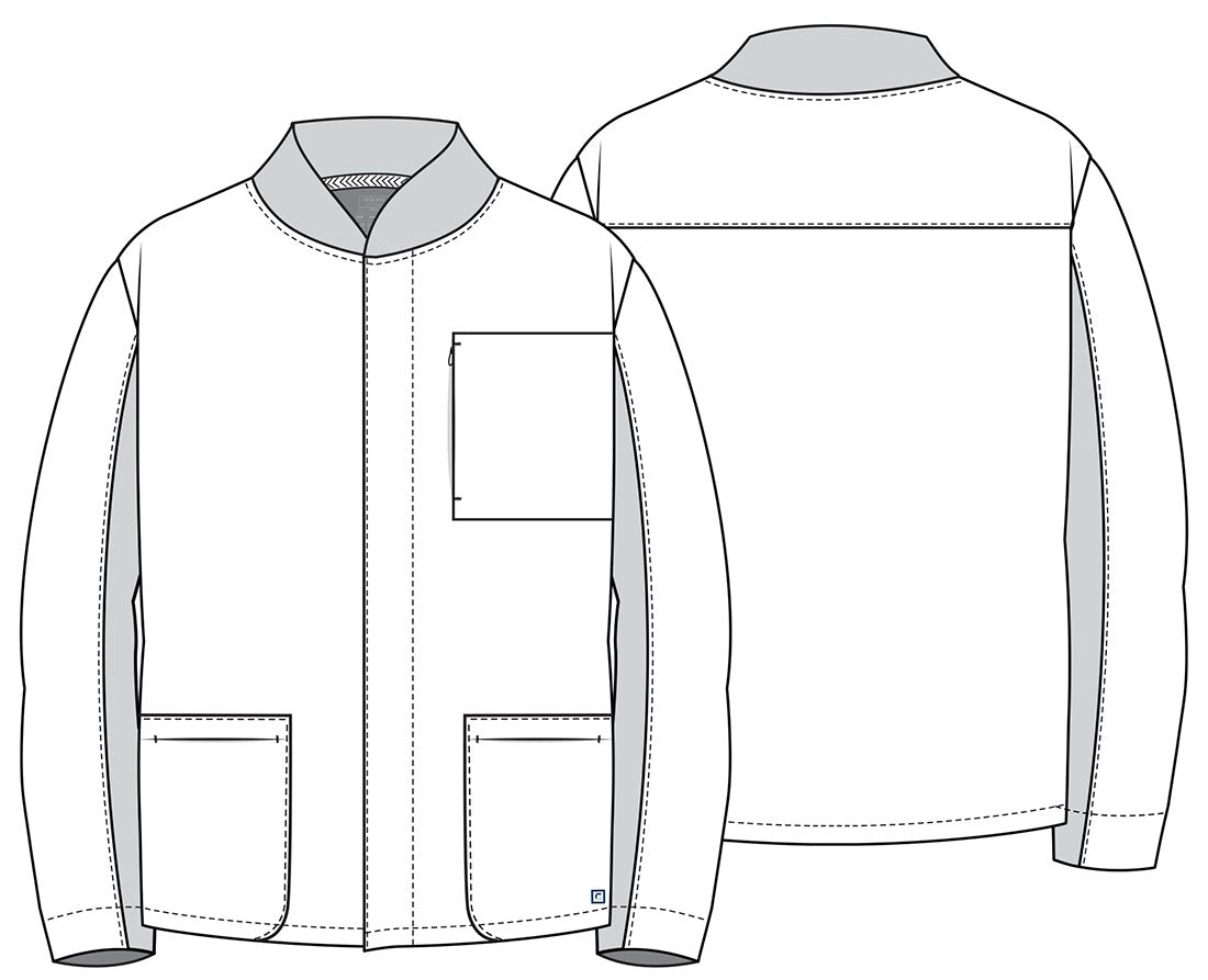 Cherokee Atmos Men's Zip Front Jacket CK329A in Black, Navy, Pewter, Royal - Scrubs Select