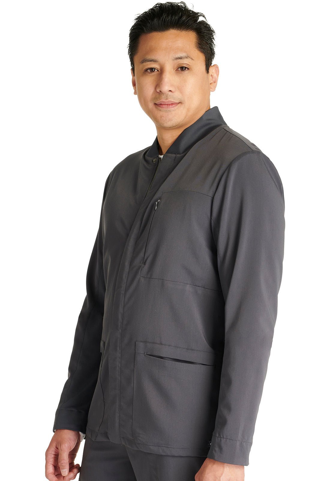 Cherokee Atmos Men's Zip Front Jacket CK329A in Black, Navy, Pewter, Royal - Scrubs Select