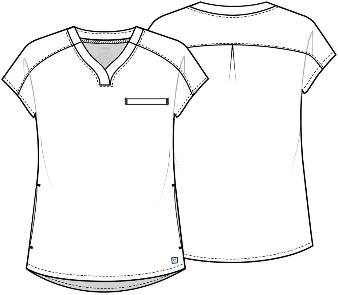 Cherokee Atmos Scrub V Neck Top CK836A in Blissful Sky, Cucumber, Sugar Melon - Scrubs Select