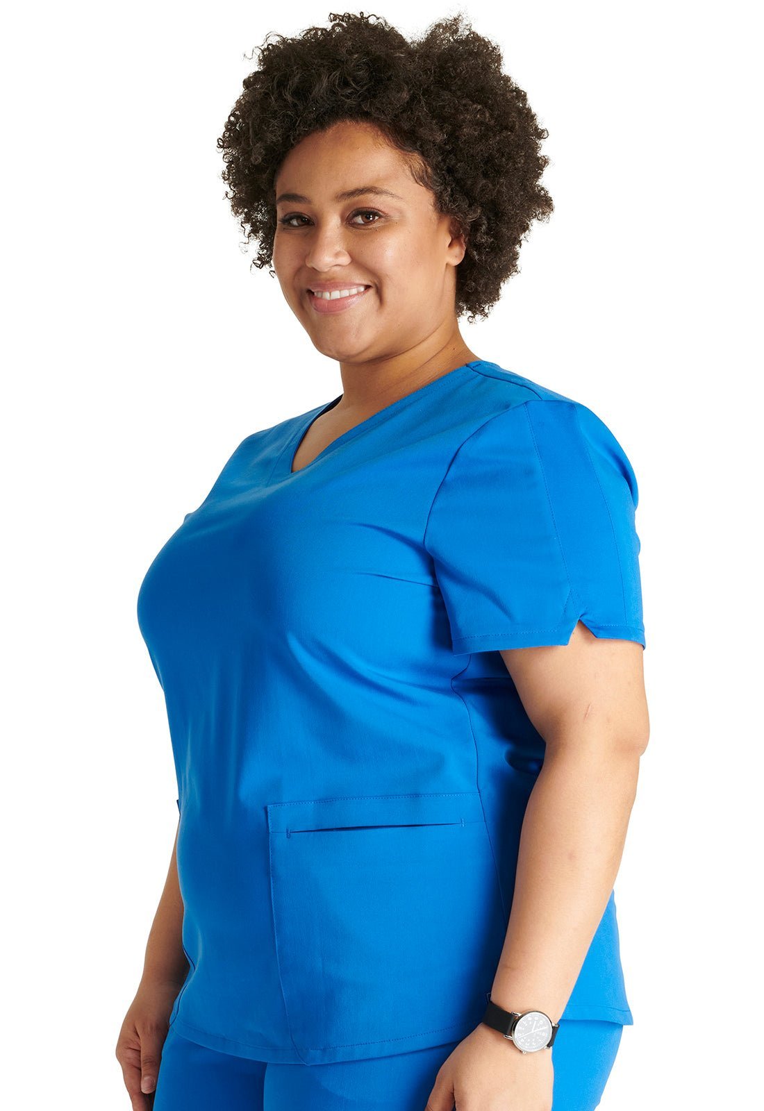 Cherokee Atmos Scrub V Neck Top CK837A in Black, Caribbean, Navy, Pewter, Royal, Wine - Scrubs Select