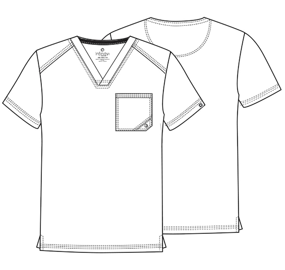 Cherokee Infinity Men's V Neck Scrub Top CK902 PLTY - Scrubs Select