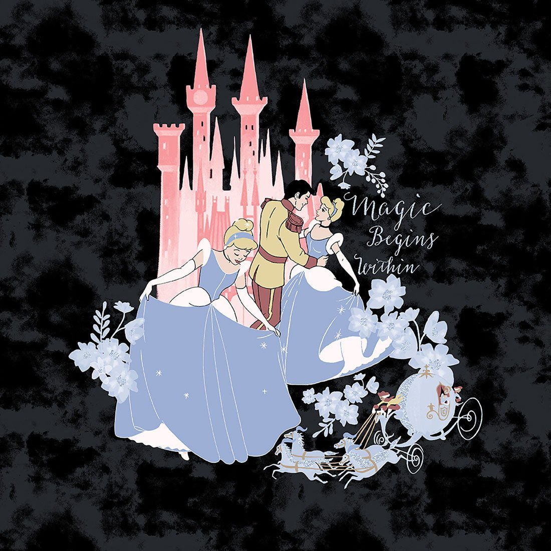 Cinderella HeartSoul Print Disney V Neck Scrub Top HS717 PRMBC - Scrubs Select