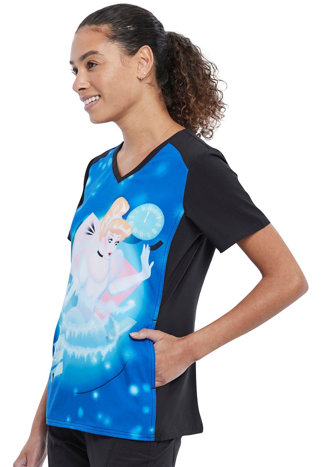 Cinderella Tooniforms Licensed Disney V Neck Scrub Top TF637 PRDL - Scrubs Select