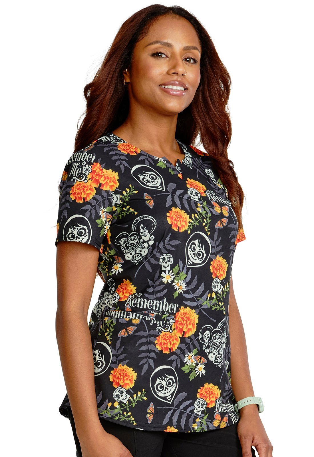 Coco Cherokee Tooniforms Disney V Neck Scrub Top TF761 COMB - Scrubs Select