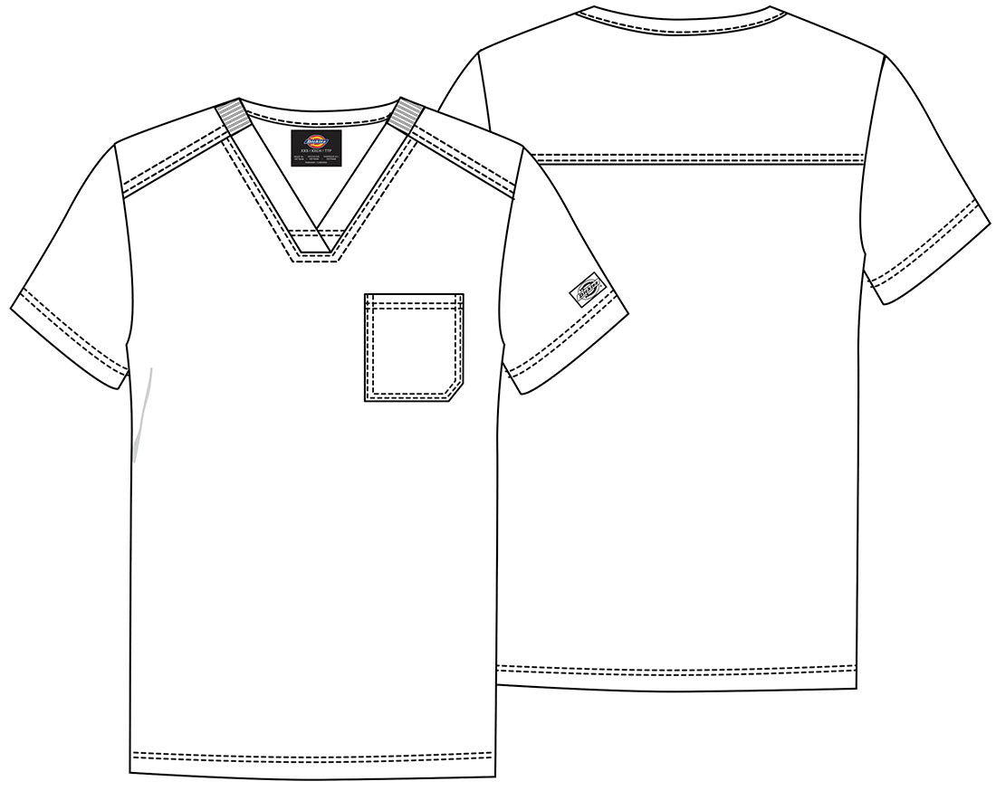 Cut Out Camo Dickies EDS Print Men's V Neck Scrub Top DK866 CUMO - Scrubs Select