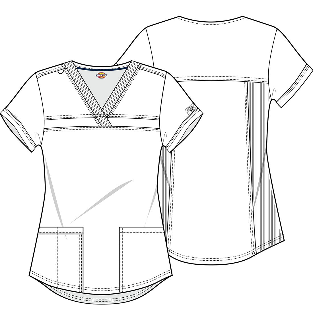 Dickies Balance V Neck Top DK870 in Black, Ciel, Navy, Pewter, Royal, Wine - Scrubs Select