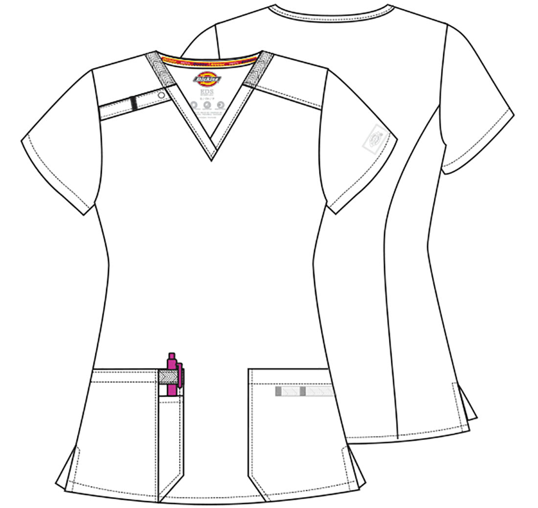 Dickies EDS Essentials V Neck Top DK615 in Orchid Frost - Scrubs Select