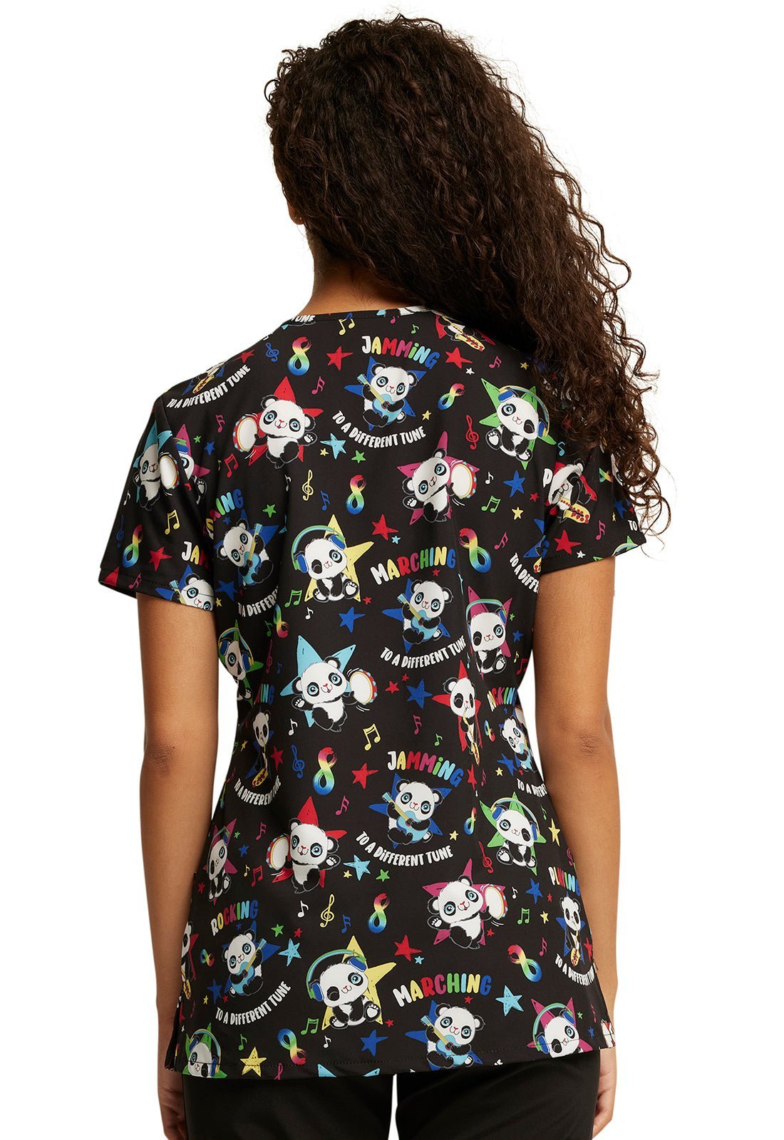 Different Tune Dickies Autism Awareness EDS Print V Neck Scrub Top DK717 DFTN - Scrubs Select