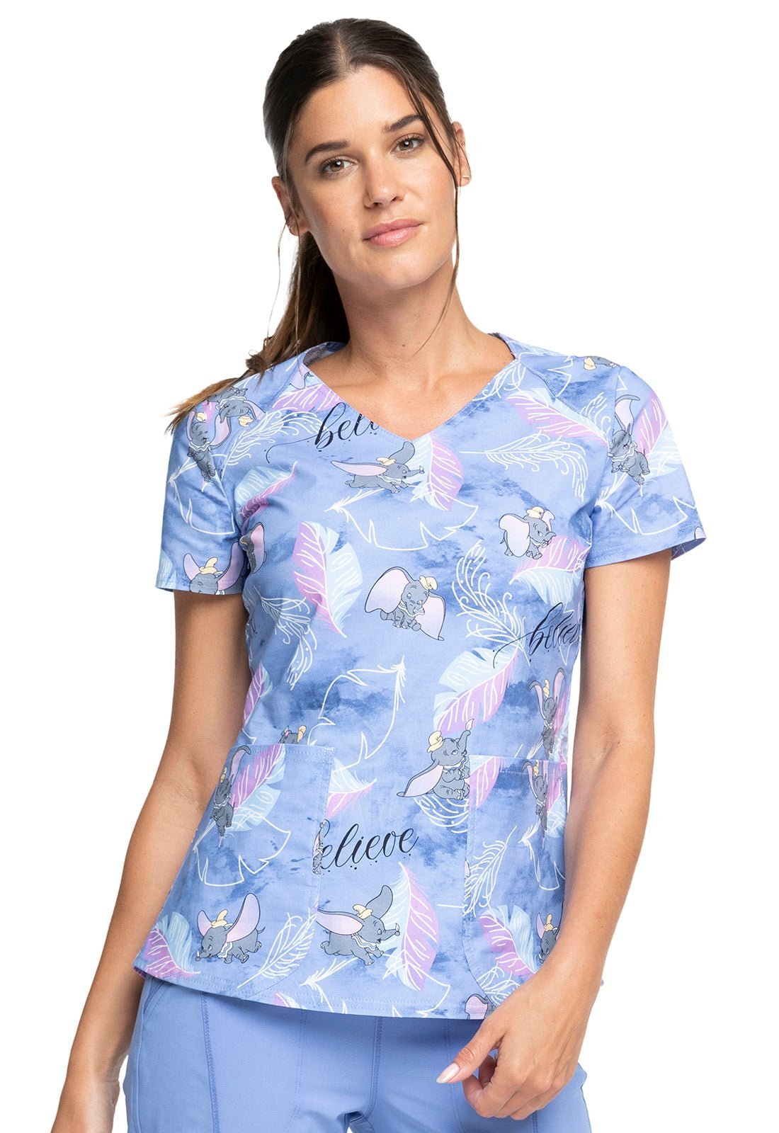 Dumbo Tooniforms Disney V Neck Scrub Top TF756 DUBE - Scrubs Select