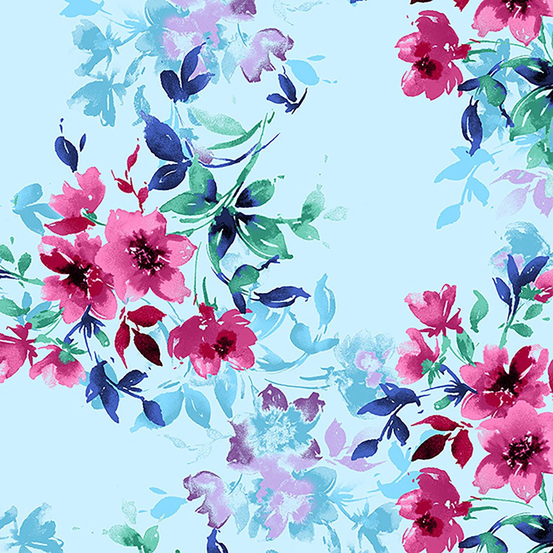 Floral Cherokee iFlex Print V Neck Knit Panel Scrub Top CK636 FFNY - Scrubs Select