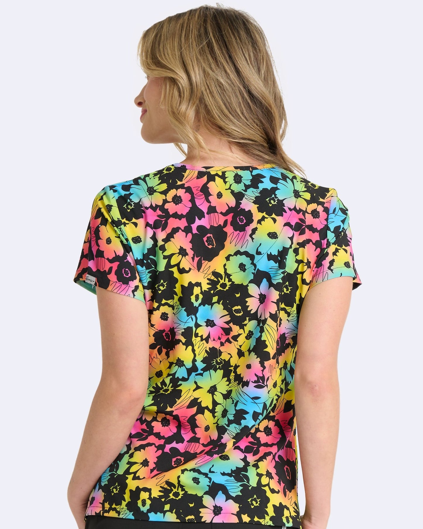 Floral Glow Zavate Print Scrub V Neck Top 1054 FLGW - Scrubs Select