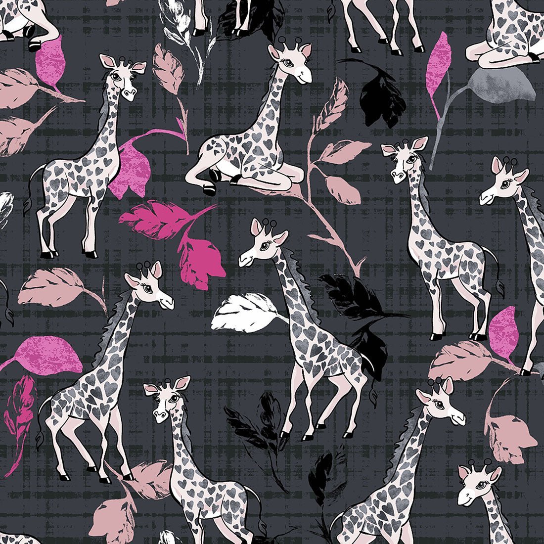 Giraffe Cherokee iFlex Print V Neck Knit Panel Scrub Top CK641 GFML - Scrubs Select