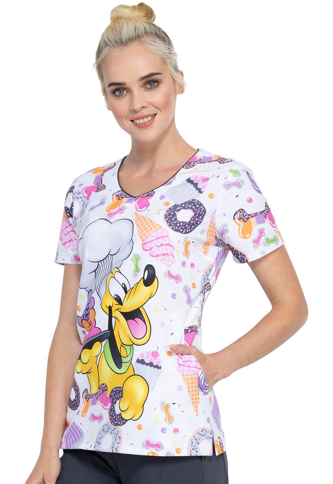 Goofy Tooniforms Licensed Disney V Neck Scrub Top TF668 MKGB - Scrubs Select
