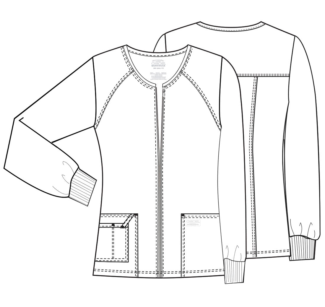 Grey Cherokee WW Core Stretch Scrub Jacket 4315 Grey, Khaki - Scrubs Select