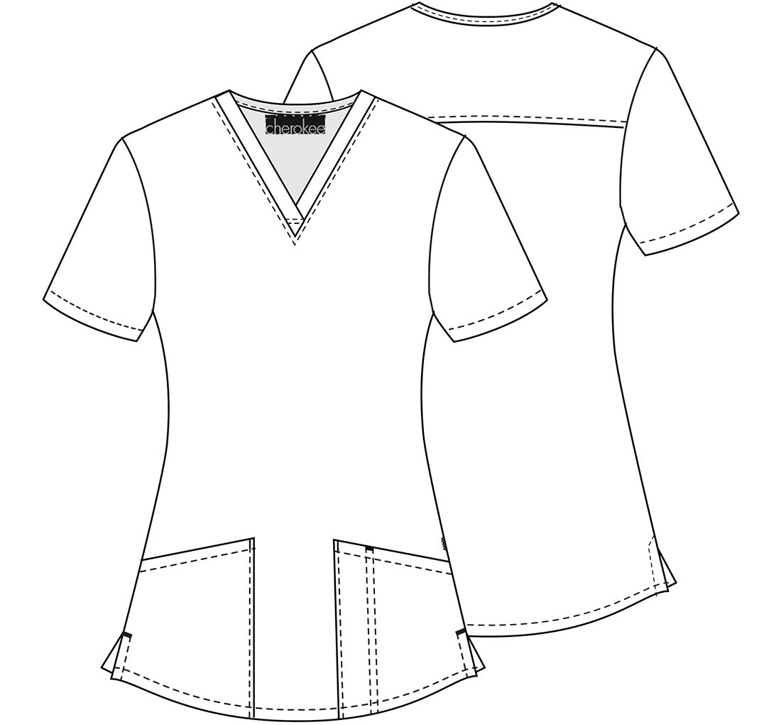 Happy As A Quokka Cherokee Kangaroo Print V Neck Scrub Top CK652 HAQA - Scrubs Select