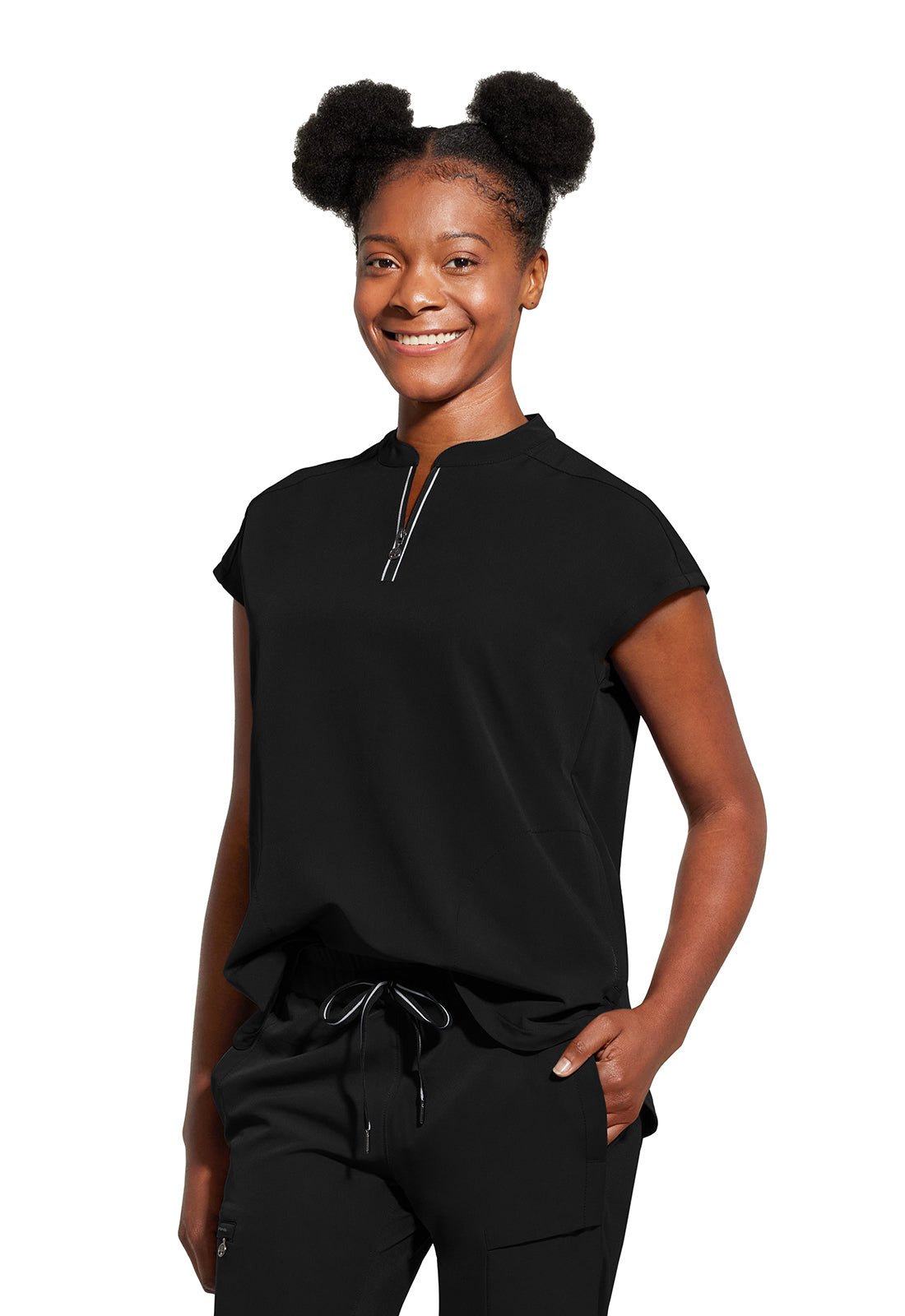 Healing Hands 360 Scrubs Sandy Mandarin Collar Top 2286 - Scrubs Select