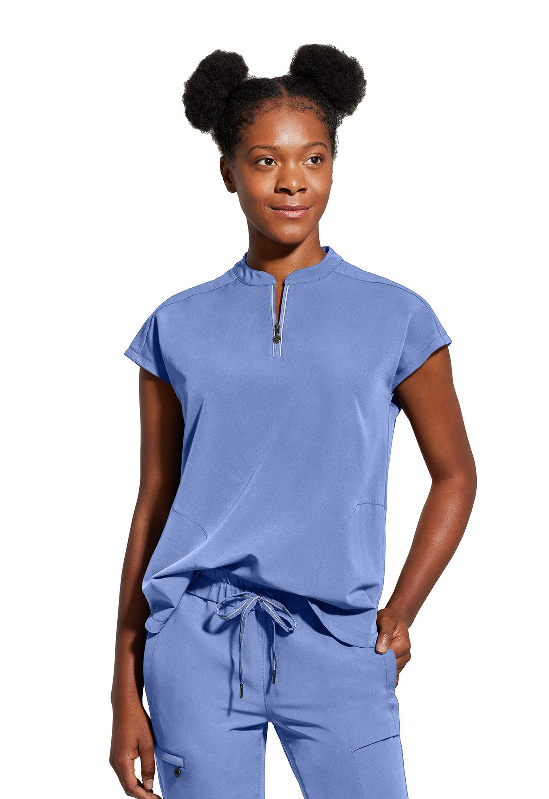 Healing Hands 360 Scrubs Sandy Mandarin Collar Top 2286 - Scrubs Select