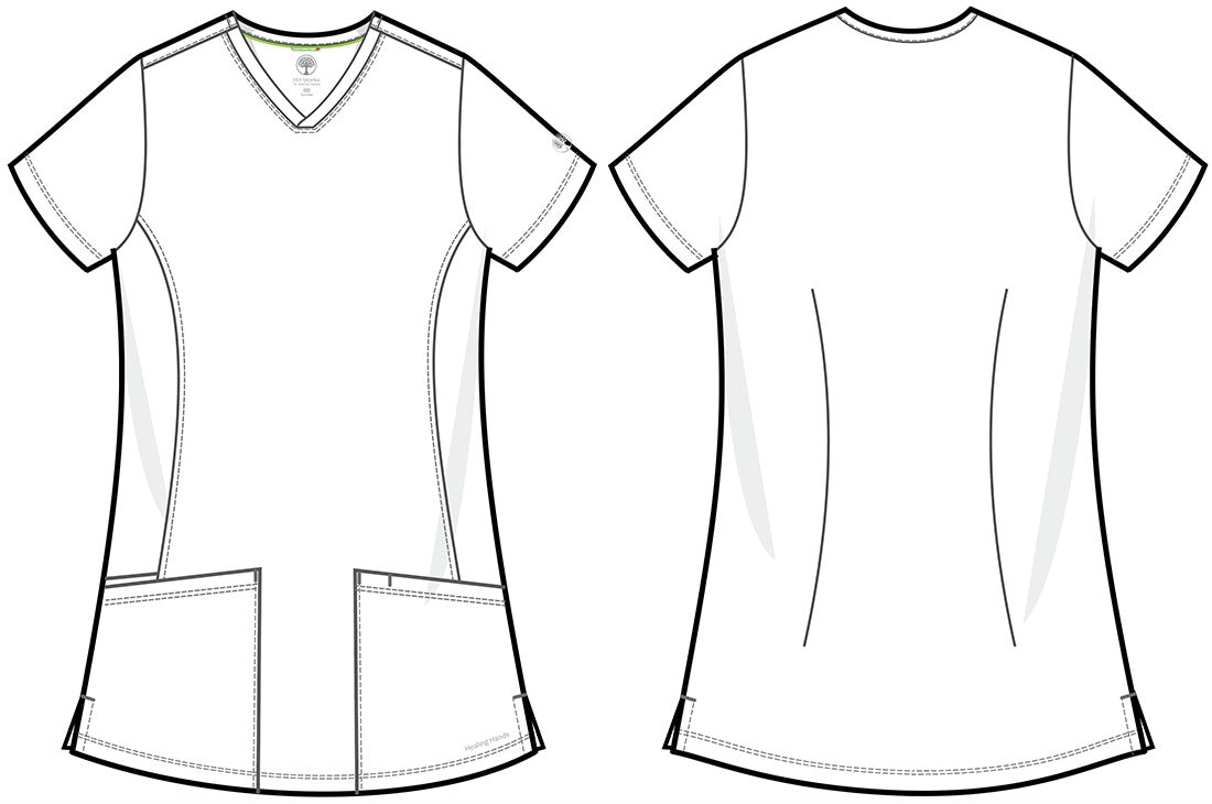 Healing Hands Monica Scrub V Neck Top 2500 Black, Ceil, Hunter, Navy, Pewter, Royal - Scrubs Select