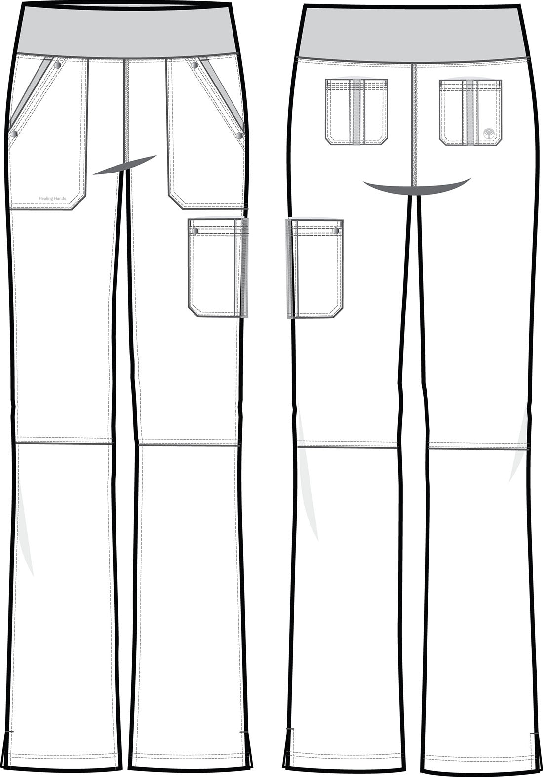 Healing Hands Tori Yoga Scrub Pant 9133 in Galaxy, Heather Grey, Khaki, Teal - Scrubs Select