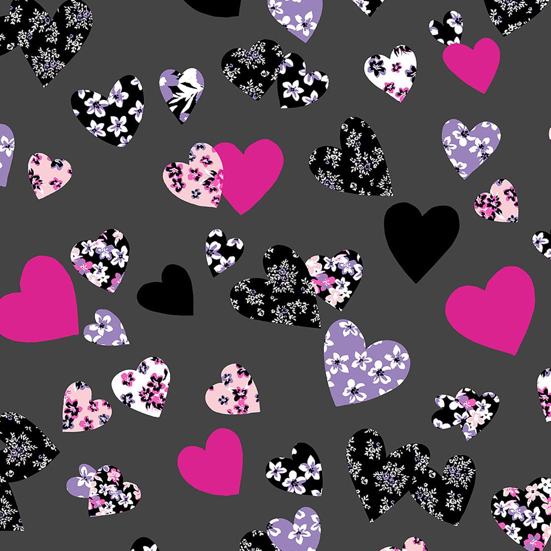 Hearts Floral Dickes Print V Neck Scrub Top DK616 LVBM - Scrubs Select