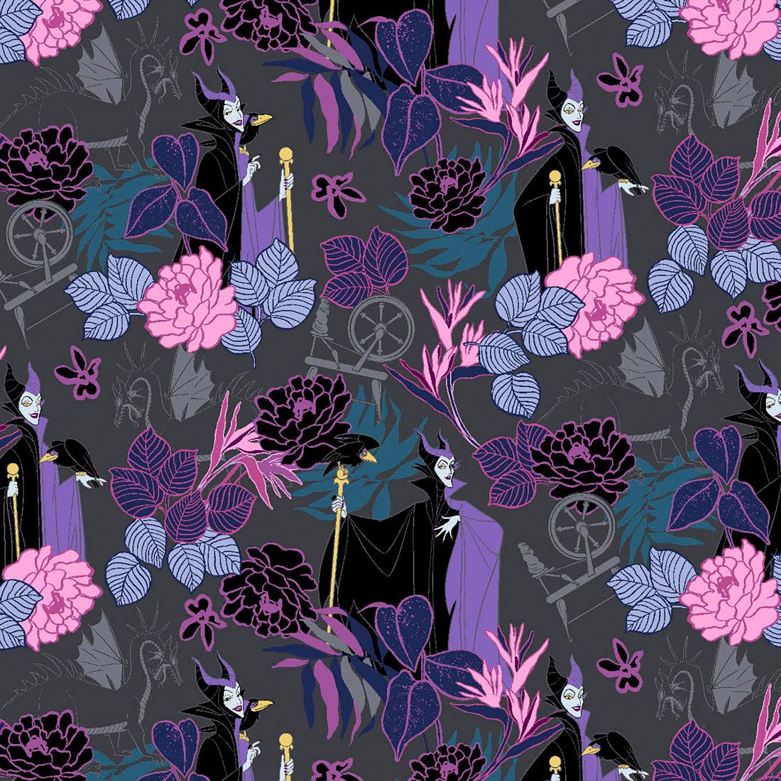 Maleficent Cherokee Tooniforms Disney V Neck Scrub Top TF737 VIDF - Scrubs Select