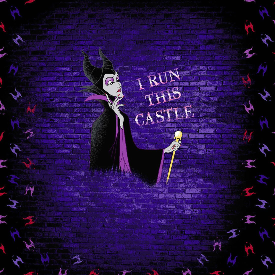 Maleficent HeartSoul Print Disney V Neck Scrub Top HS793 VITL - Scrubs Select