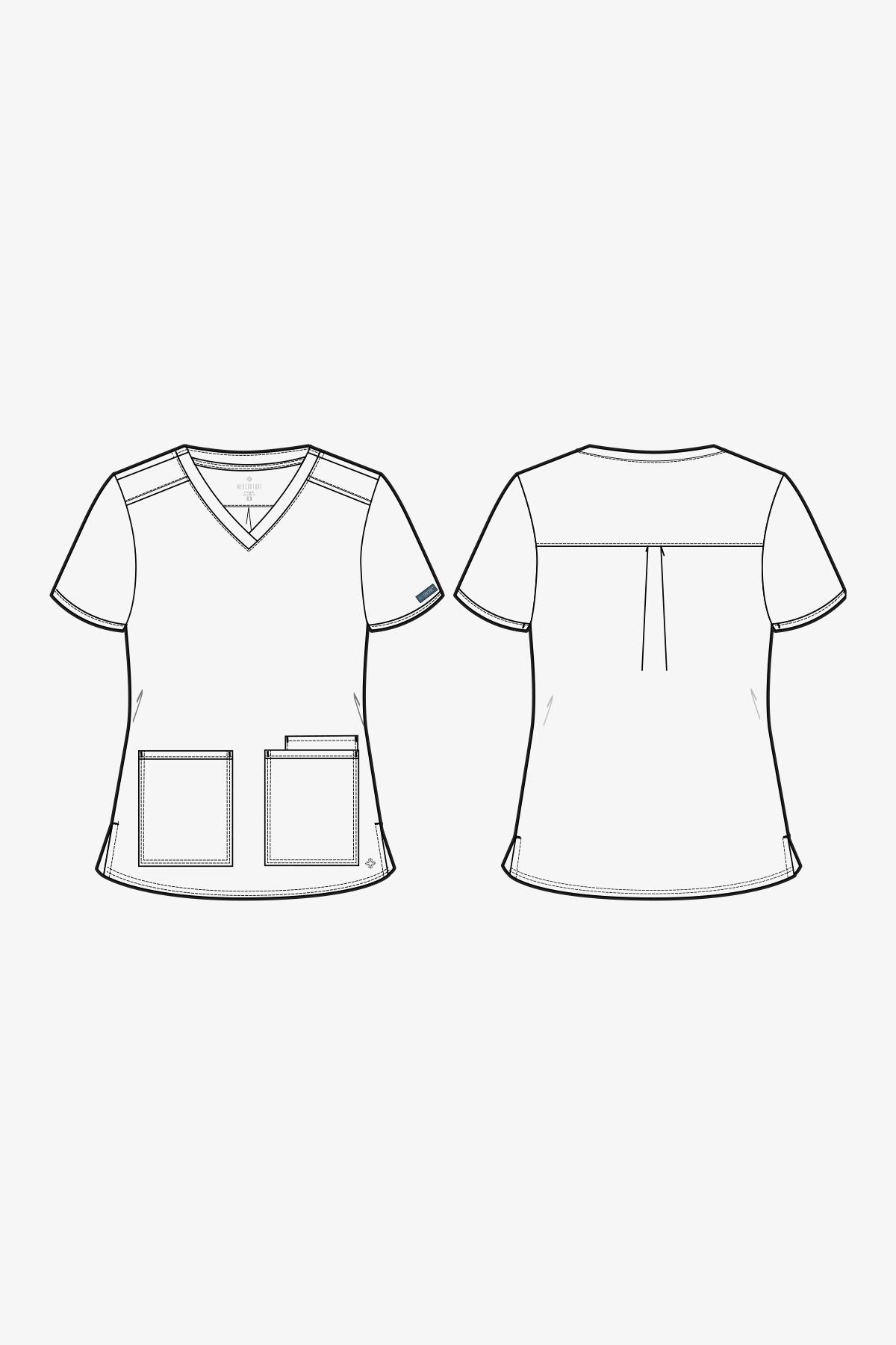 Med Couture Insight Scrubs V Neck Top MC2411 - Scrubs Select