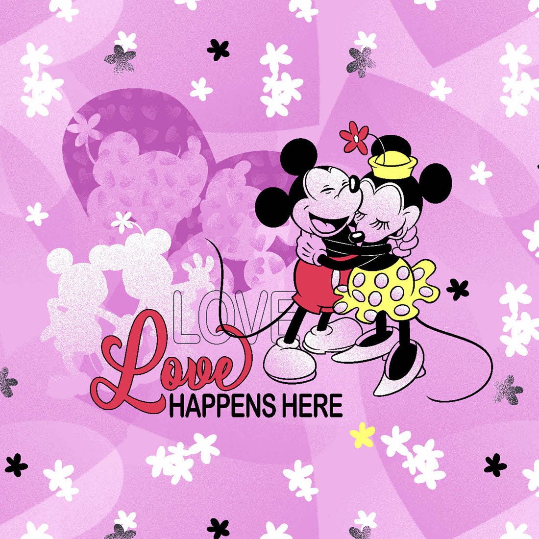 Mickey & Minnie Mouse Tooniforms Licensed Disney Valentines V Neck Scrub Top TF747 MKLH - Scrubs Select