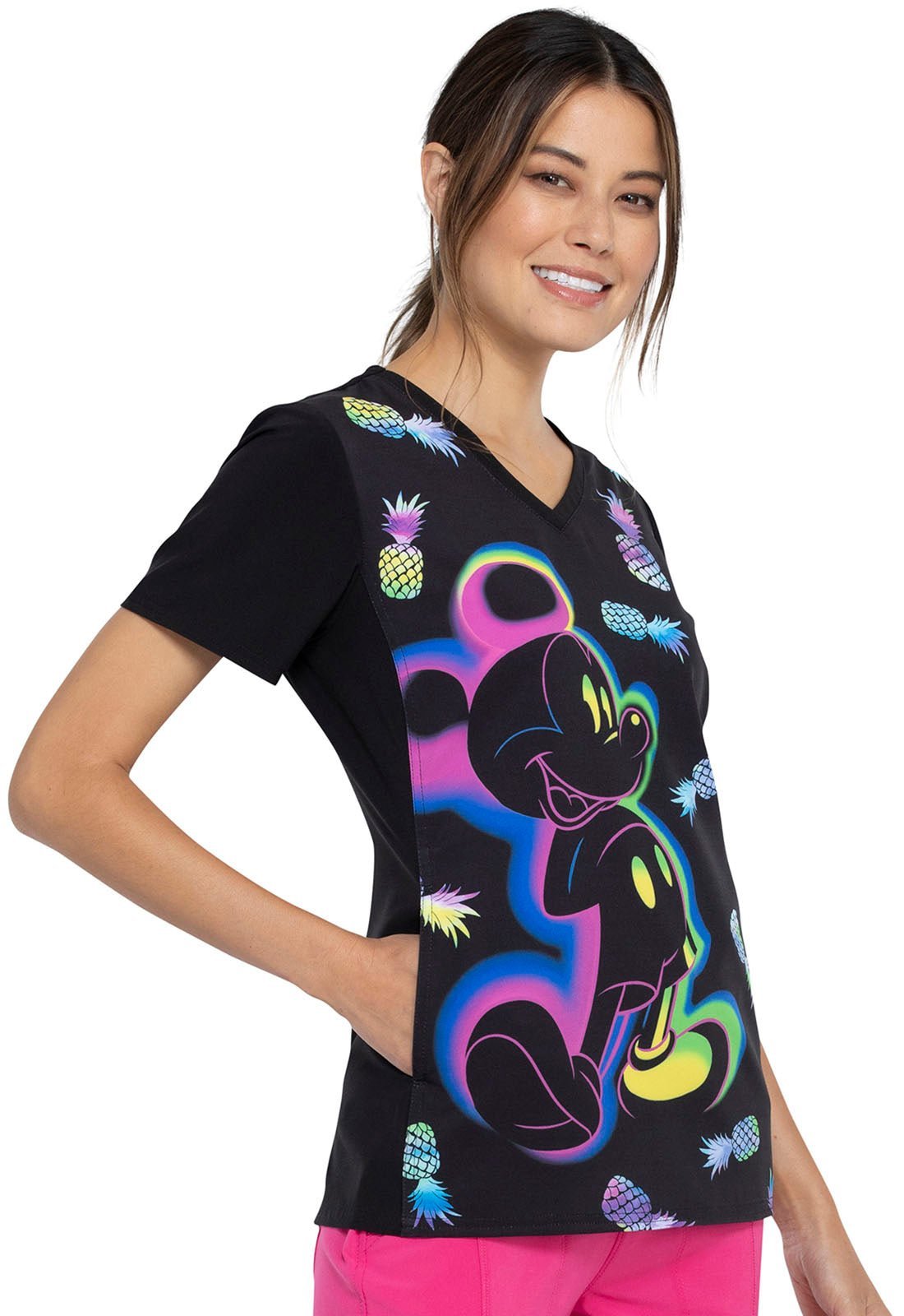 Mickey Mouse Tooniforms Licensed Disney V Neck Scrub Top TF627 MKYI - Scrubs Select