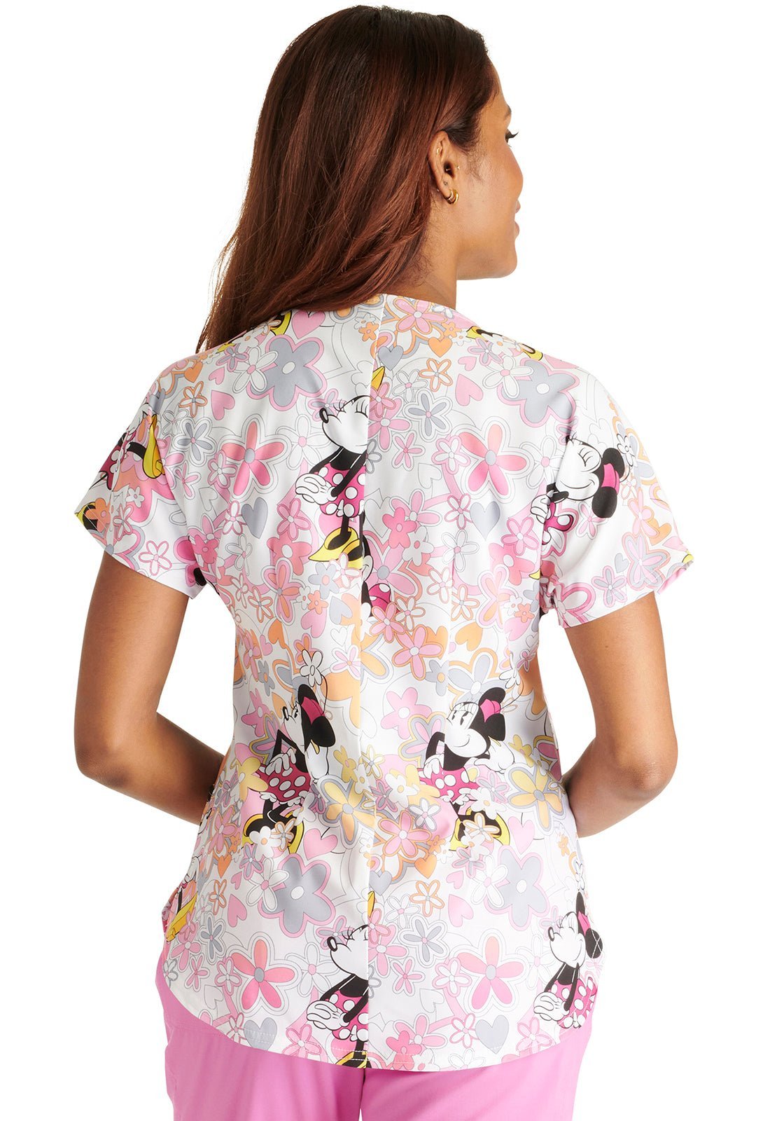 Minnie Mouse Cherokee Tooniforms Disney Round Neck Scrub Top TF787 MNFV - Scrubs Select