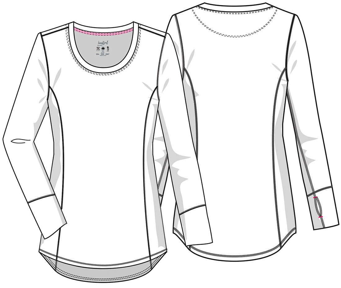 Minnie Mouse Print Long Sleeve Knit Tee HS801 MNGV - Scrubs Select