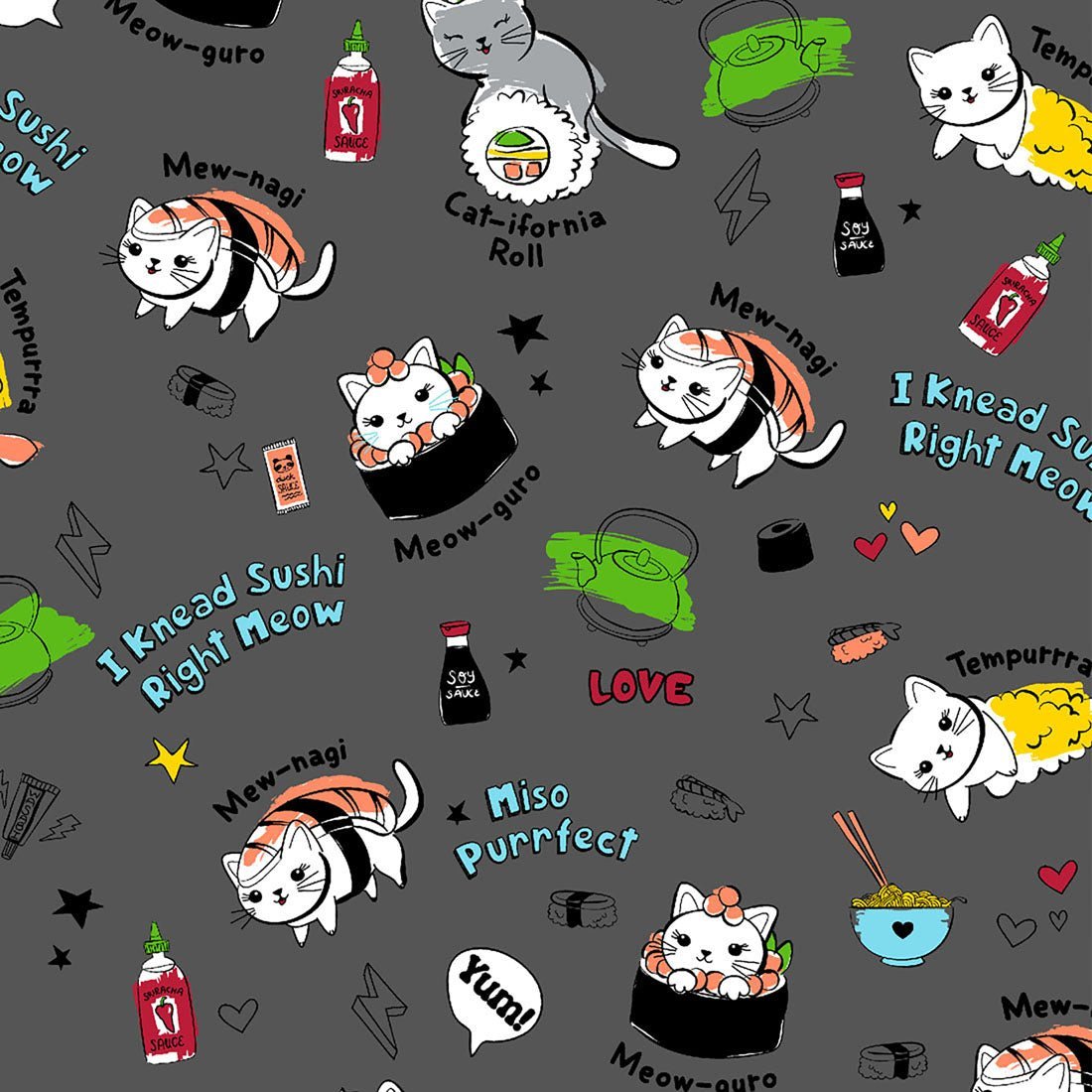 Miso Purr - fect Dickies EDS Cat Print V Neck Scrub Top DK852 MFPT - Scrubs Select