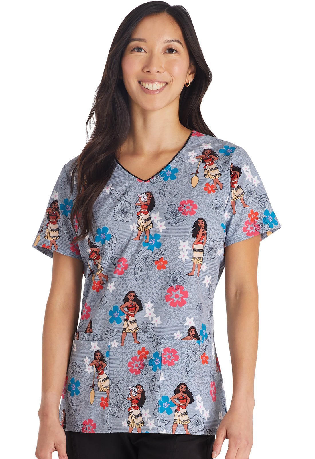 Cherokee TF614 MHFY Moana Disney V-Neck Scrub Top - Women's