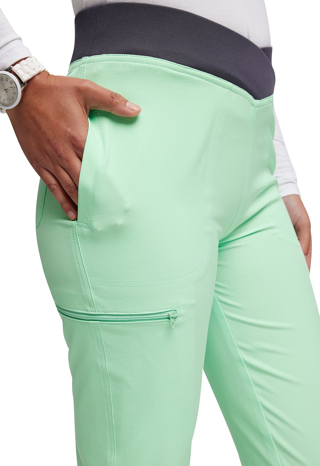 Packable HeartSoul Pull On Pant HS293 in Pink Cloud, Pixie Green - Scrubs Select