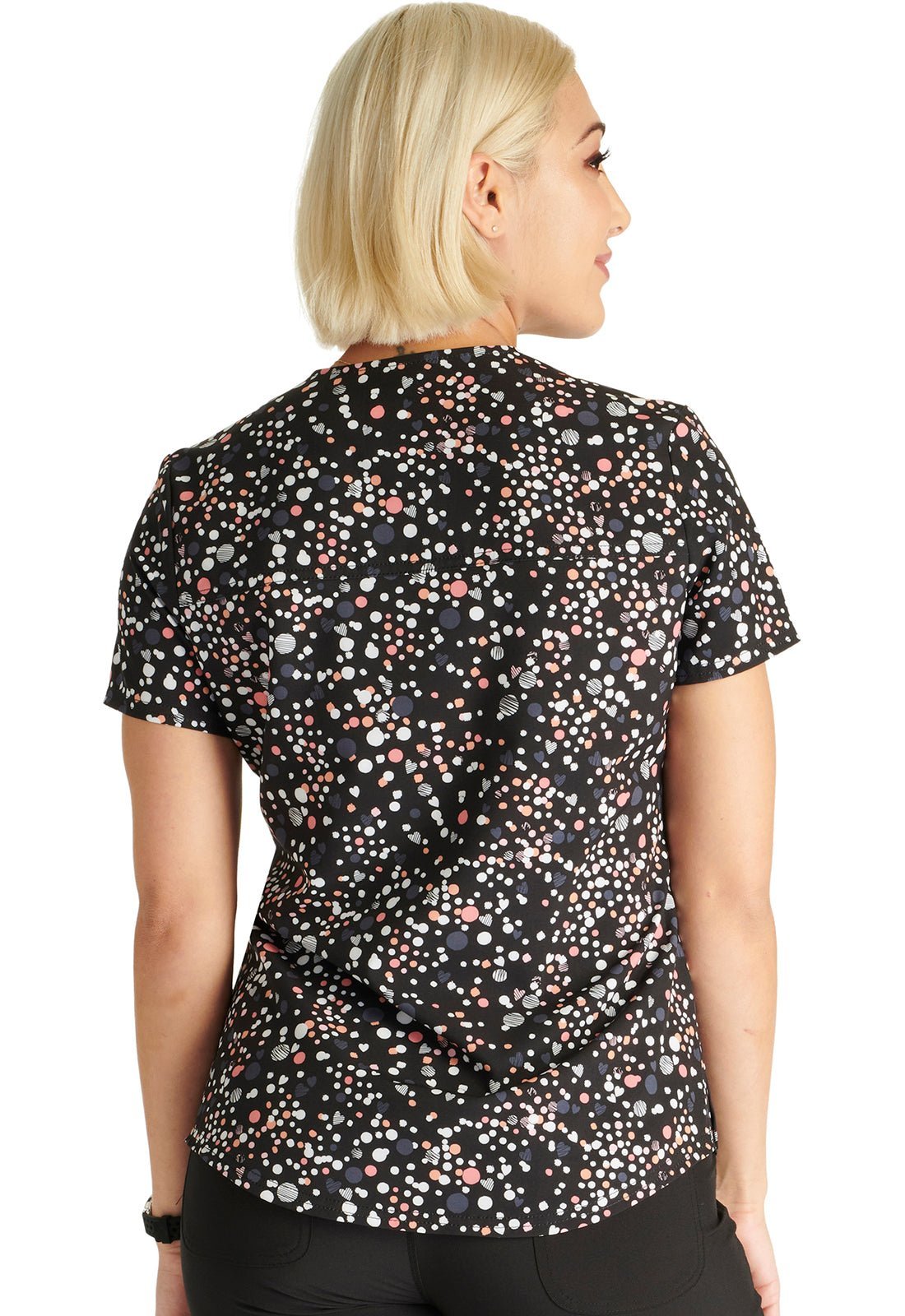 Sweetheart Geo Cherokee Print Tuckable V Neck Scrub Top CK664 SHGO - Scrubs Select