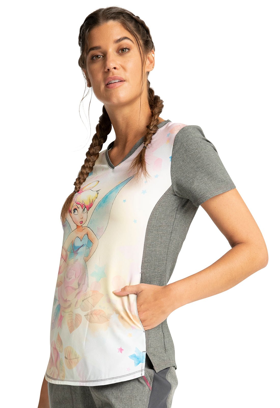 Tinker Bell Tooniforms Disney V Neck Scrub Top TF782 TBFY - Scrubs Select