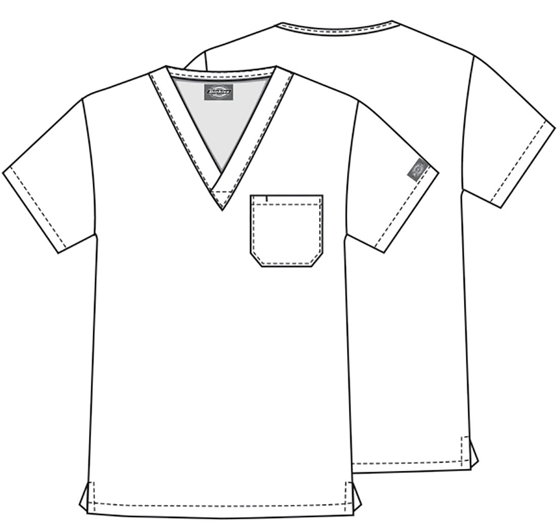 Tonal Topography Dickies Print Men's V Neck Scrub Top DK725 TLTY - Scrubs Select